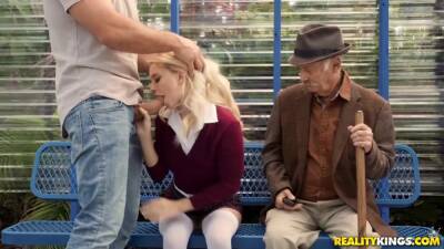 Riley - Riley Star And J Mac - Old Man Gets His Portion Of Pleasures At The Bus Stop - hclips.com