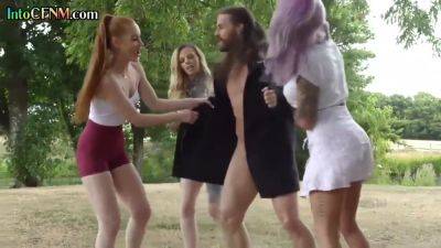 Cfnm Outdoor British Babes Wank Cock In Group Hj Action - hclips.com - Britain - British