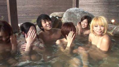 Japanese fuck party in the outdoor hot spring by Slamming Asian Orgies - hotmovs.com - Japan - Asian - Japanese