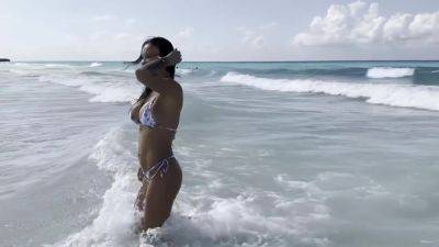 Swims In Atlantic Ocean And Poses Naked On A Public Beach In Cuba - Monika Fox - hotmovs.com - latina