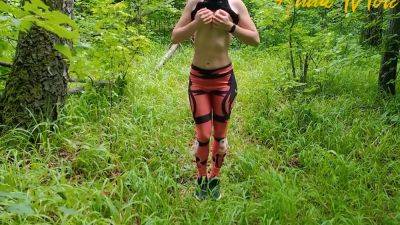 Anna Mole In Outdoor Masturbation Girl In Leggings Walking In The Woods Masturbates Pussy And Cums - hclips.com
