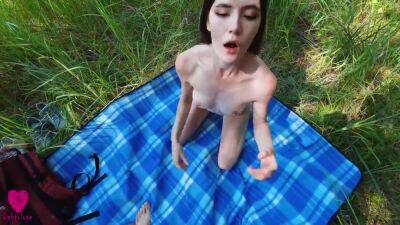 Summer - Real Outdoor Sex Picnic With A Hot Petite Brunette On A Summer Vacation In Nature Next To The Road - upornia.com - Russia