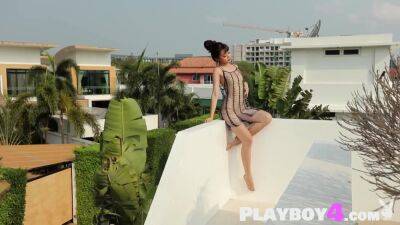 Hot Asian teen Sowan shows petite body in passion outdoor posing action - sunporno.com - Asian