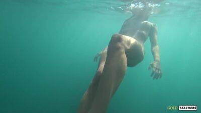 Nude Model Swims On A Public Beach In Russia - hclips.com - Russia