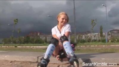 Sarah - Sweet Sarah Kimble Roller Blade On The Part And Showing Her Pussy Closeup Naked Outdoor - hclips.com