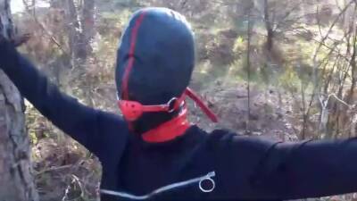 Tied To A Tree , Masked And Outdoor Bound Deepthroat - hclips.com