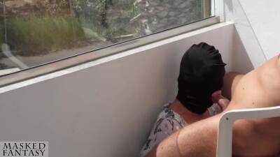 Sunny - Public Blowjob On Sunny Balcony Makes Him Cum Fast While Strangers Walking By During His Cumshot - upornia.com