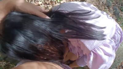 Couple Walking In The Forest And Fucking Cum Gets A Creampie Sex In A Public Park เย็ดใuป่า - upornia.com - Asian