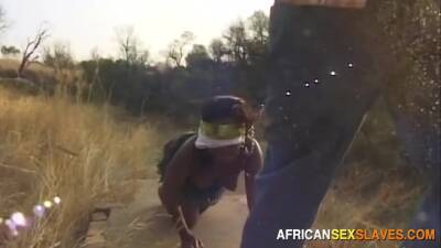 Ebony african whore spanked outdoor needs punishment - txxx.com