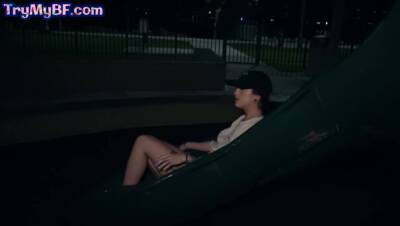 Petite girlfriend sharing pov bf in outdoor threesome - txxx.com