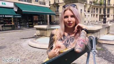 Red Fox And Tattooed Teen - Public And Sloppy Pov Bj On A Paris Street From A Beautiful Blonde - hclips.com