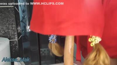 Little Red Riding Hood Sucks Cock In The Bathroom And Rides A Dildo On The Toilet - hclips.com