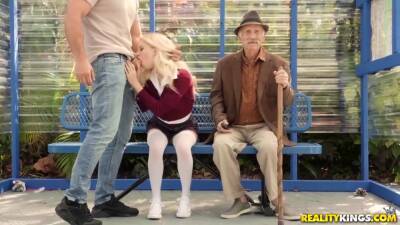 Riley Star And J Mac - Old Man Gets His Portion Of Pleasures At The Bus Stop - hclips.com