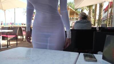 Transparent dress in public - sunporno.com
