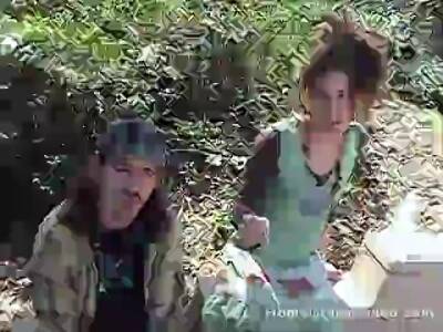 Homeless hippie couple fucking for cash in public - sunporno.com