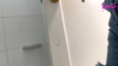 Horny Latina With Small Tits Enters Public Toilet Has Big Squirt Orgasms - hclips.com