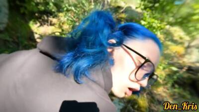 Schoolgirl With Blue Hair In Glasses Loves To Have Sex In Public And Gets Cum - upornia.com - North Korea - Asian