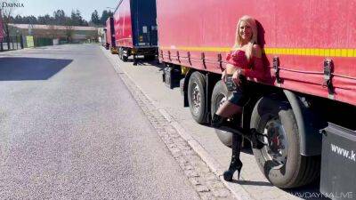 Blonde German whore fucked without a condom in public on the street! Daynia - sunporno.com - Germany