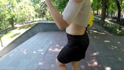Public Flashing No Bra Boobs On Sidewalk And Piss Standing In A Skirt - Super Hot Braless - upornia.com