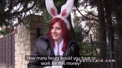 Bunny - Redhead Euro Bunny Bangs In Public - hclips.com
