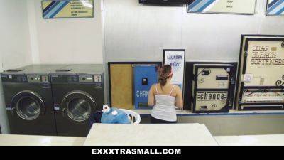 Cali Hayes goes wild in public laundry room and gets her big tits jizzed on - sexu.com