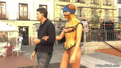 Babe In Plastic Corset Public Disgraced With Bianca Resa - hclips.com