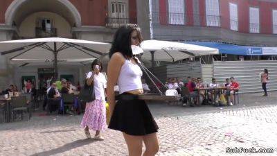 Spanish Whore Bound Paraded In Public With Pamela Sanchez - hclips.com - Spain