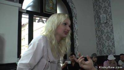 Tina Kay - Slim Blond Hair Lady Shagged And Caned In Public With Tina Kay And Frank Gun - hclips.com