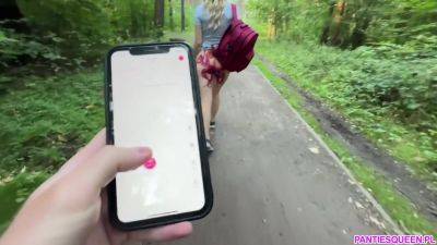 Public Dare - Stepsister Walks Outside With No Panties And With Remote Control Vibrator In Her Pussy - hclips.com