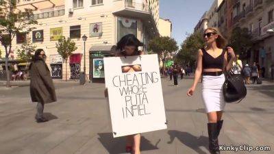 Cheating Whore Disgraced In Public With Montse Swinger And Mona Wales - hclips.com
