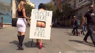 Cheating Whore Disgraced In Public With Montse Swinger And Mona Wales - hclips.com