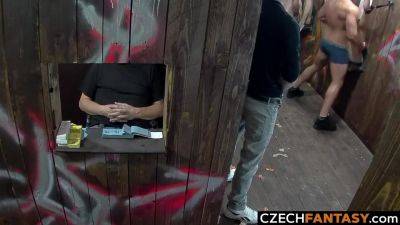 Girls Get Nailed In Public Glory Hole Action - hclips.com - Czech