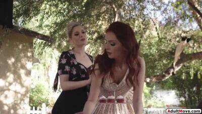 Redhead Outdoor Pussy Licked By Neighbor With Ginger G, Charlotte Stokely And Maya Kendrick - upornia.com