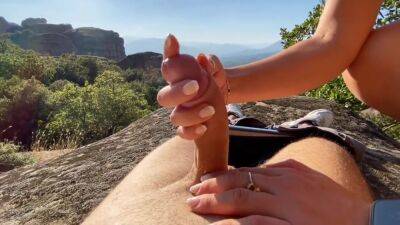 Public Cowgirl Sex. Horny And Ready To Ride Dick For A Creampie On The Edge Of A Hill - hclips.com
