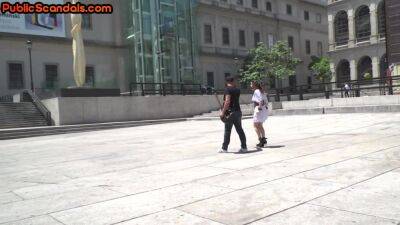 Ballgagged slut fucked and whipped in public 3some action - hotmovs.com