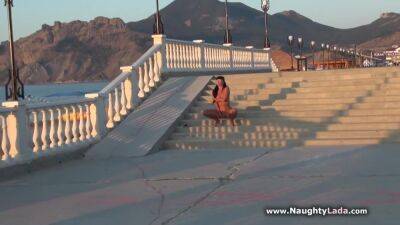 Public Nudity On Seafront With Naughty Lada - hclips.com - Russia