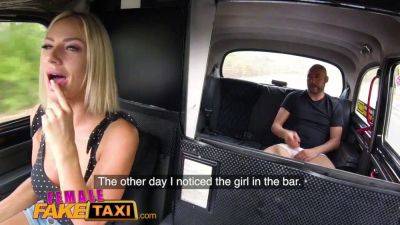 Busty blonde pays taxi fare with her big tits & pussy in public - sexu.com - Czech