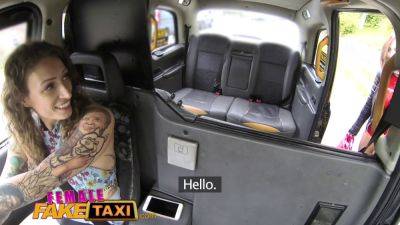 Ava austen & Betty Foxxx have hot lesbian sex & squirt with sex toys in public taxi - sexu.com - Britain - British