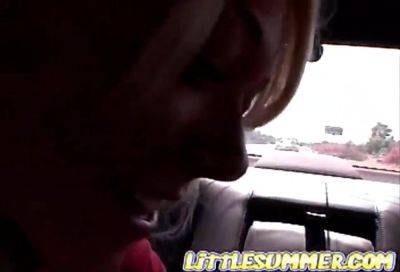 Summer - Little Summer fingered in the back of car in public - txxx.com