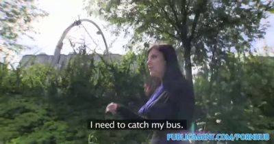 Amateur chick gets paid for sex in public by a stranger in a place of bushes - sexu.com