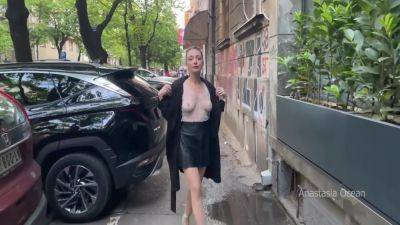 Topless Walk Around The City. Showing Boobs To Passers-by. Public. 5 Min - upornia.com