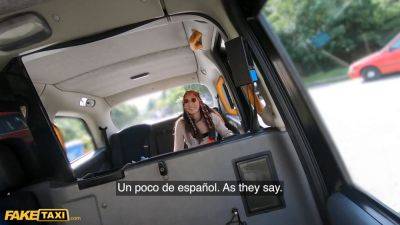 Linda - Linda Del Sol, the Spanish teacher, gets wild with her pussy in public with a fake taxi driver - sexu.com - Spain