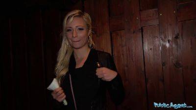 German blonde bombshell offers to fuck for cash in public for a hugetit and a big cock - sexu.com - Germany - Czech