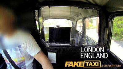 Emma Leigh's public threesome with fake taxi driver & busty wife - sexu.com - Britain - British
