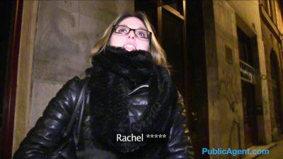 Naughty French tourist with glasses gets fucked in public stairwell for cash - sexu.com - France