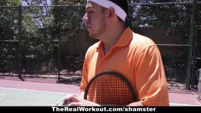 Keisha Grey's big tits bounce as she gets pounded in public after a hard game of tennis - sexu.com