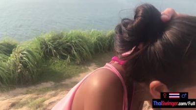 Public blowjob from Thai teen girlfriend who finished it off at home - hotmovs.com - Thailand - Asian