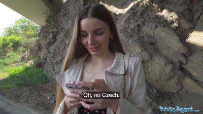 Watch this Ukrainian cutie with long brunette hair beg for a stranger's hard dick in public - sexu.com - Ukraine
