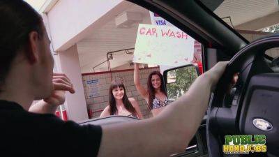 Public Handjobs Sexy Wet Fivesome Car Wash - hotmovs.com