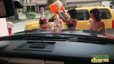 Public Handjobs Sexy Wet Fivesome Car Wash - hotmovs.com